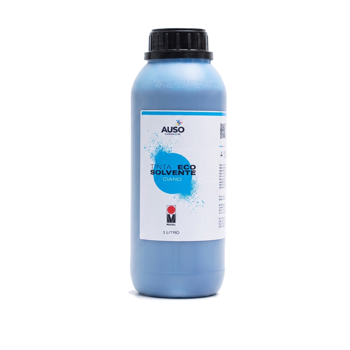 Tinta Eco Solvente Auso By Marabu 1L Alta Duracao Ciano